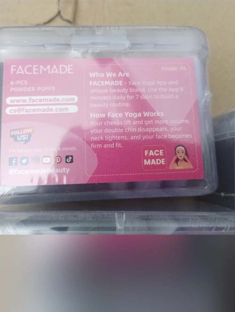 3 NEW FACEMADE 6 Pc Powder Puff Makeup Sponge Set w/ Storage Case Beauty Blender